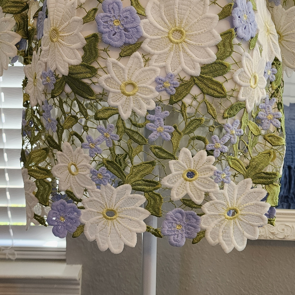 Boston Proper Floral Embroidered Cardigan - Picture 5 of 5
